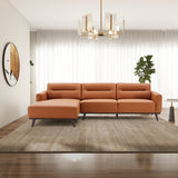 Ella L-Shaped Cognac PU Leather Left Sectional Couch by Ashcroft Furniture at Eve Furniture