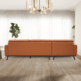 Ella L-Shaped Cognac PU Leather Left Sectional Couch by Ashcroft Furniture at Eve Furniture