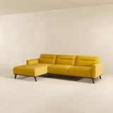 Ella L-Shaped Dark Yellow Linen Left Sectional Couch by Ashcroft Furniture at Eve Furniture