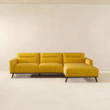 Ella L-Shaped Dark Yellow Linen Left Sectional Couch by Ashcroft Furniture at Eve Furniture