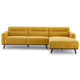 Ella Dark Yellow Linen LAF Chaise Sectional