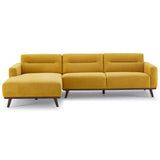 Ella Dark Yellow Linen LAF Chaise Sectional