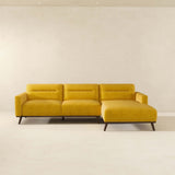 Ella Dark Yellow Linen LAF Chaise Sectional