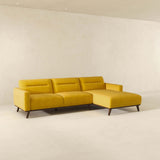 Ella Dark Yellow Linen LAF Chaise Sectional