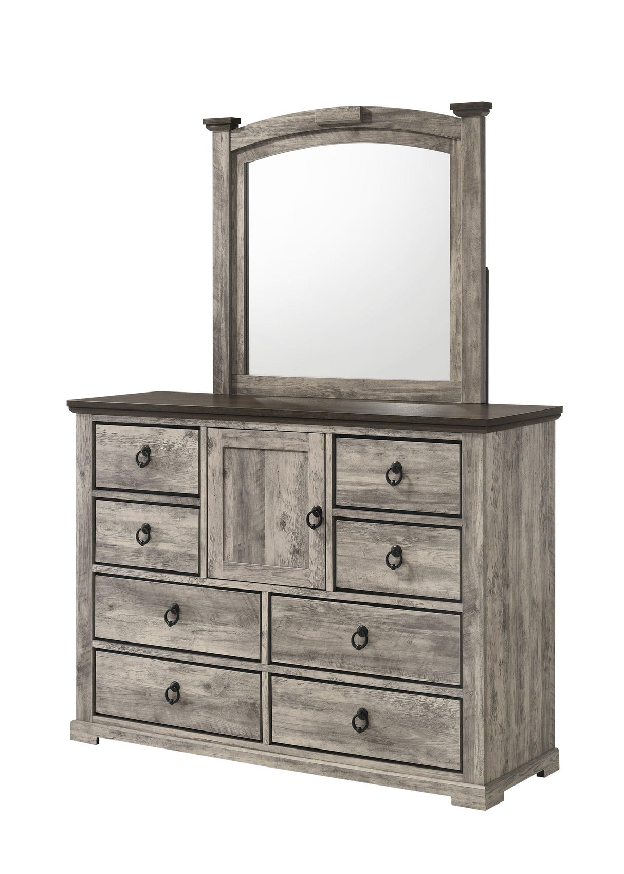Ella-Mae Beige and Brown Dresser Mirror by Crown Mark at Eve Furniture