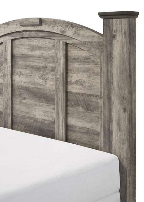 Ella-Mae Beige and Brown King Poster Bed by Crown Mark at Eve Furniture