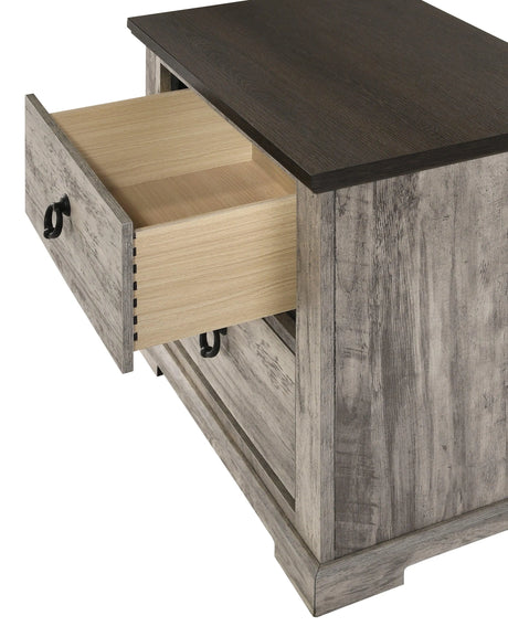 Ella-Mae Beige and Brown Nightstand by Crown Mark at Eve Furniture