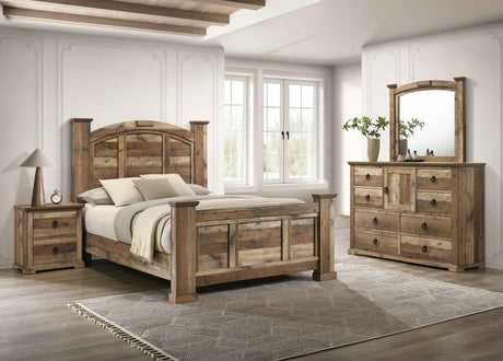 Ella-Mae Reclaimed Natural Bedroom Set by Crown Mark at Eve Furniture