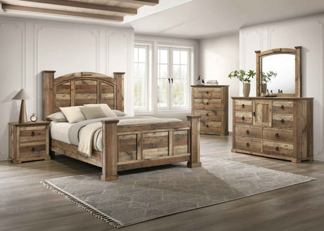 Ella-Mae Reclaimed Natural Queen Bed by Crown Mark at Eve Furniture