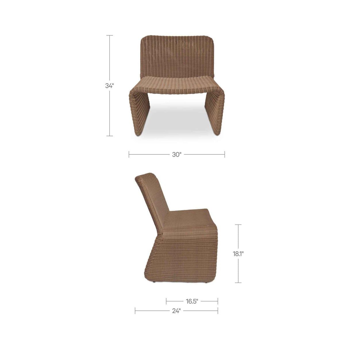 Ella Natural Outdoor Accent Chair by Moe's Home at Eve Furniture
