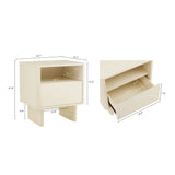Ella Nightstand in Cream by Manhattan Comfort at Eve Furniture
