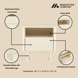 Ella Nightstand in Cream by Manhattan Comfort at Eve Furniture