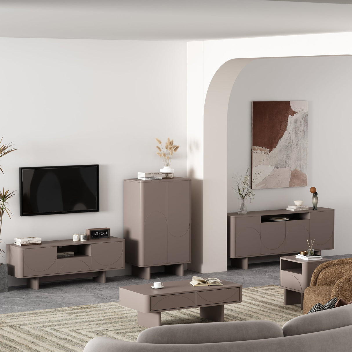 Ella Nightstand in Mocha by Manhattan Comfort at Eve Furniture