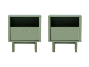 Ella Nightstand in Sage Green (set of 2) by Manhattan Comfort at Eve Furniture