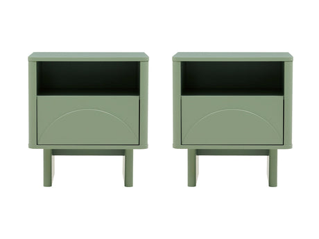 Ella Nightstand in Sage Green (set of 2) by Manhattan Comfort at Eve Furniture