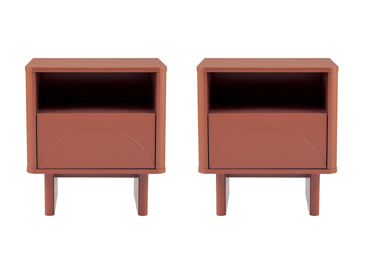 Ella Nightstand in Terracotta (set of 2) by Manhattan Comfort at Eve Furniture