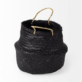 Ella (Set of 3) Black Seagrass Basket W/ Light Brown Handles by Mercana at Eve Furniture