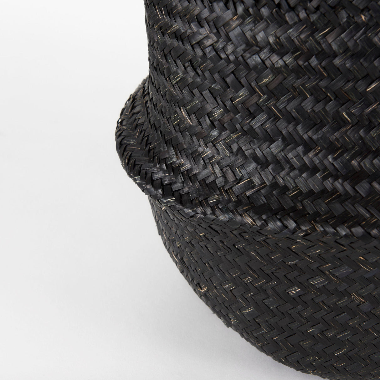 Ella (Set of 3) Black Seagrass Basket W/ Light Brown Handles by Mercana at Eve Furniture