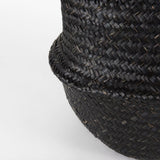 Ella (Set of 3) Black Seagrass Basket W/ Light Brown Handles by Mercana at Eve Furniture