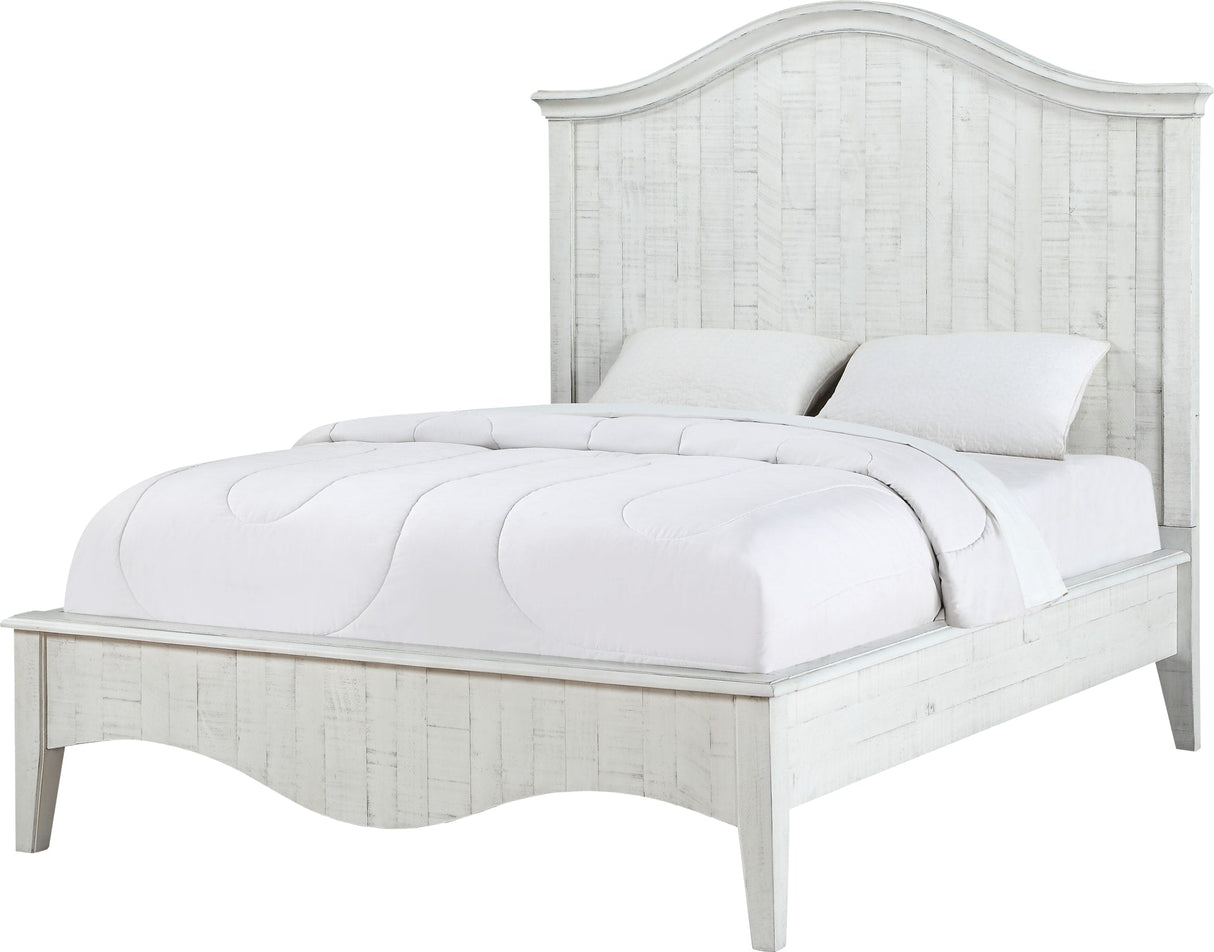 Ella White Wash Solid Wood California King Crown Bed by Modus Furniture at Eve Furniture