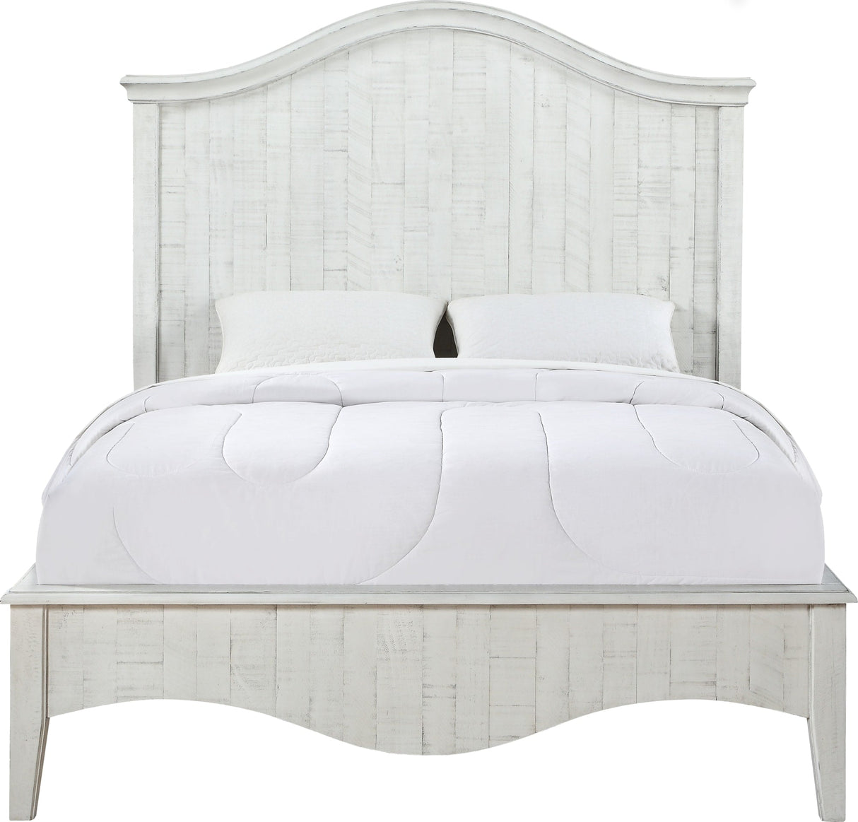 Ella White Wash Solid Wood California King Crown Bed by Modus Furniture at Eve Furniture