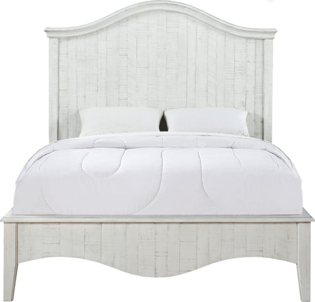 Ella White Wash Solid Wood California King Crown Bed by Modus Furniture at Eve Furniture