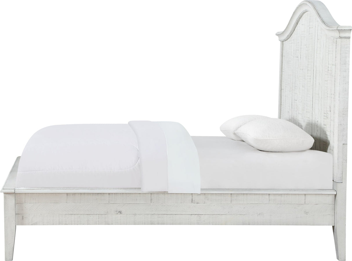 Ella White Wash Solid Wood California King Crown Bed by Modus Furniture at Eve Furniture