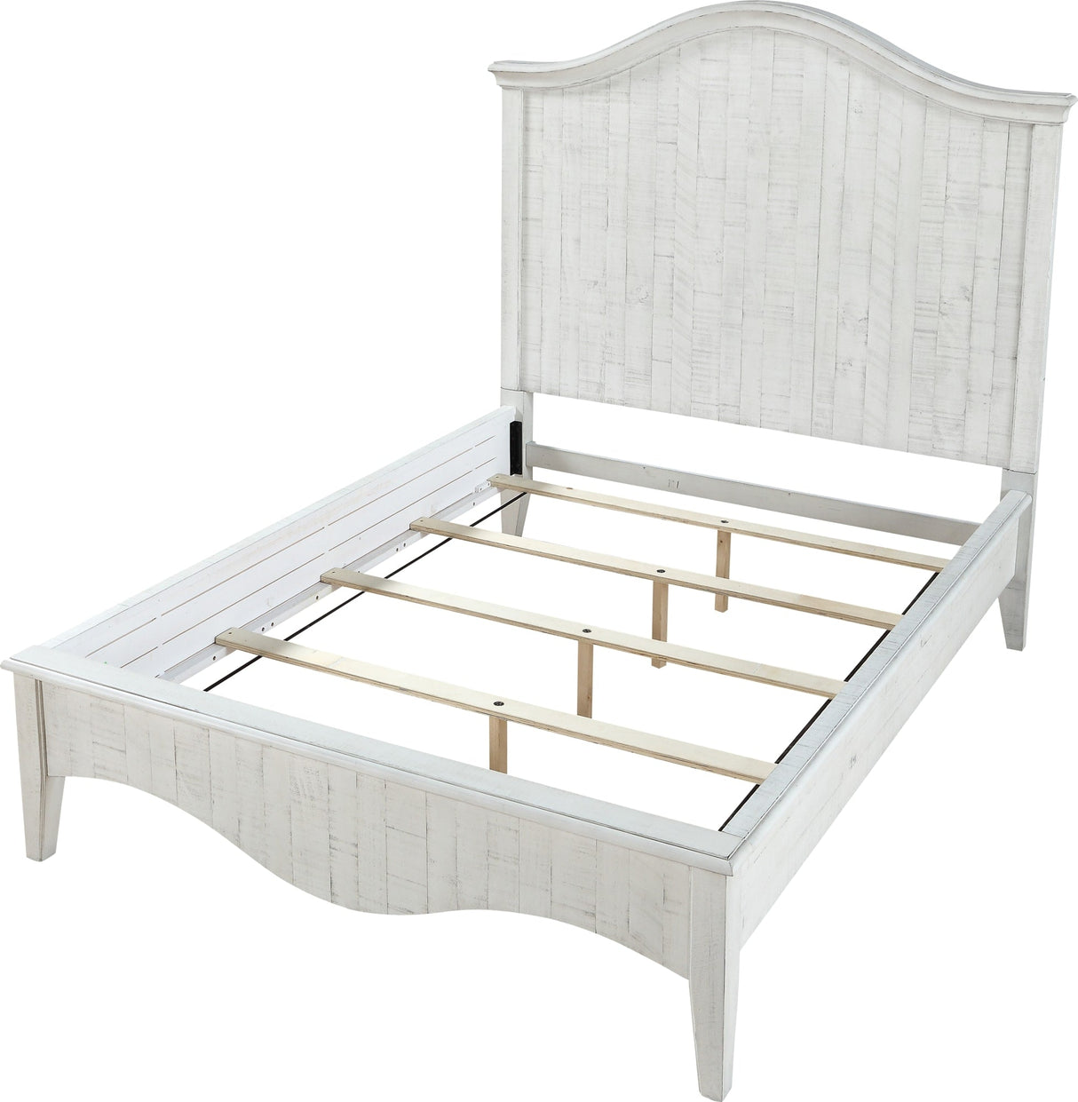 Ella White Wash Solid Wood California King Crown Bed by Modus Furniture at Eve Furniture
