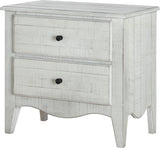 Ella White Wash Solid Wood Two Drawer Nightstand by Modus Furniture at Eve Furniture