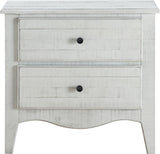 Ella White Wash Solid Wood Two Drawer Nightstand by Modus Furniture at Eve Furniture