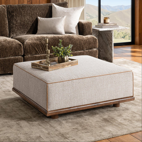 Ellerie Latte 40 Ottoman by Classic Home at Eve Furniture