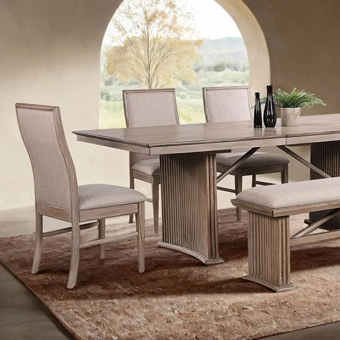 Ellesmere Natural Ash 6-Piece Dining Room Set by Furniture of America at Eve Furniture