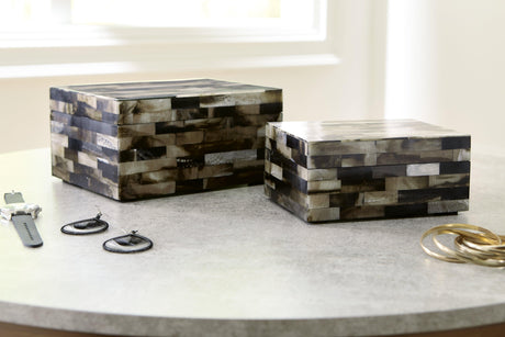 Ellford Black/Brown/Cream Box by Ashley at Eve Furniture