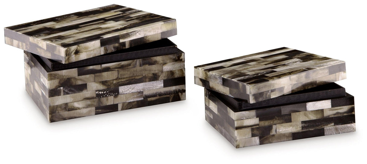 Ellford Black/Brown/Cream Box by Ashley at Eve Furniture