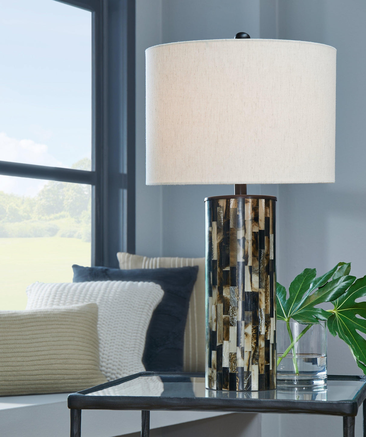 Ellford Black/Brown/Cream Table Lamp by Ashley at Eve Furniture