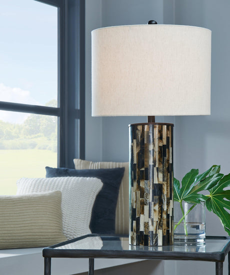 Ellford Black/Brown/Cream Table Lamp by Ashley at Eve Furniture