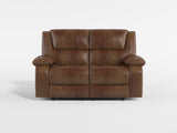 Ellicott Black Genuine Leather Double Reclining Love Seat by Homelegance at Eve Furniture