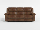 Ellicott Black Genuine Leather Double Reclining Sofa by Homelegance at Eve Furniture