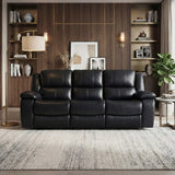 Ellicott Black Genuine Leather Double Reclining Sofa by Homelegance at Eve Furniture