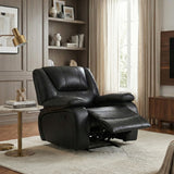 Ellicott Black Genuine Leather Glider Reclining Chair by Homelegance at Eve Furniture