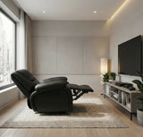 Ellicott Black Genuine Leather Glider Reclining Chair by Homelegance at Eve Furniture