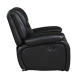 Ellicott Black Genuine Leather Glider Reclining Chair by Homelegance at Eve Furniture
