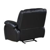 Ellicott Black Genuine Leather Glider Reclining Chair by Homelegance at Eve Furniture