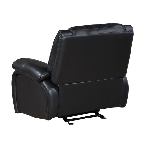 Ellicott Black Genuine Leather Glider Reclining Chair by Homelegance at Eve Furniture