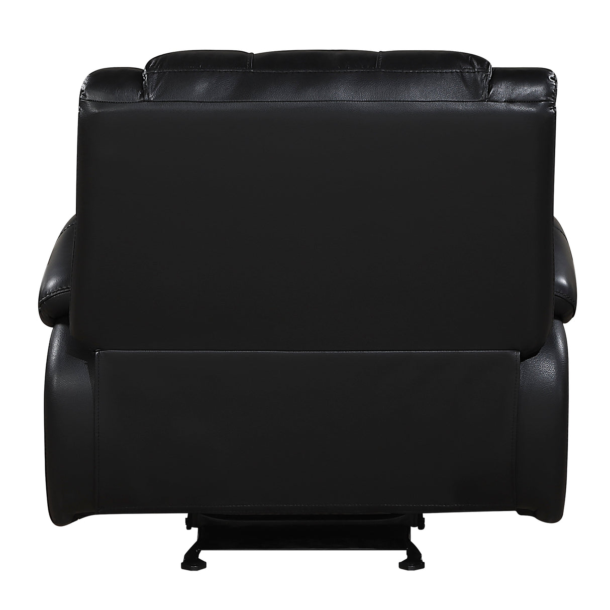Ellicott Black Genuine Leather Glider Reclining Chair by Homelegance at Eve Furniture