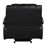 Ellicott Black Genuine Leather Glider Reclining Chair by Homelegance at Eve Furniture