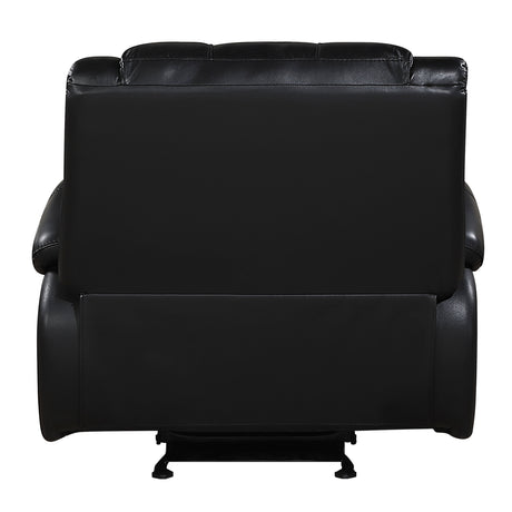 Ellicott Black Genuine Leather Glider Reclining Chair by Homelegance at Eve Furniture
