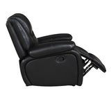 Ellicott Black Genuine Leather Glider Reclining Chair by Homelegance at Eve Furniture