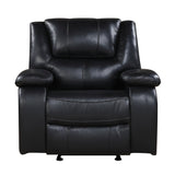 Ellicott Black Genuine Leather Glider Reclining Chair by Homelegance at Eve Furniture