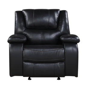 Ellicott Black Genuine Leather Glider Reclining Chair by Homelegance at Eve Furniture